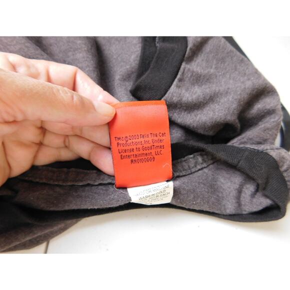 Vintage Junk Food Felix The Cat Catfight Boxing Junior XL Brown Short Sleeve USA - Picture 4 of 5